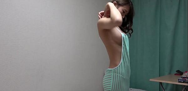  Naked slender girl wears revealing clothes